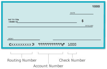 image of a check describing the numbers on it